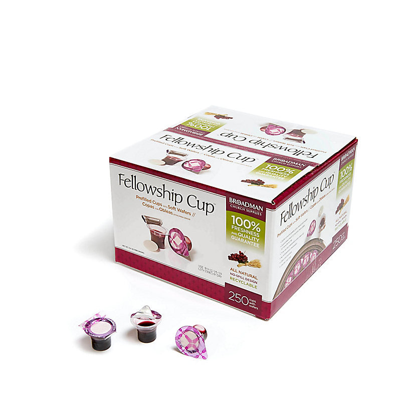 Fellowship Cup Prefilled Communion Cups with Juice and Soft Wafer (250 Count Box)