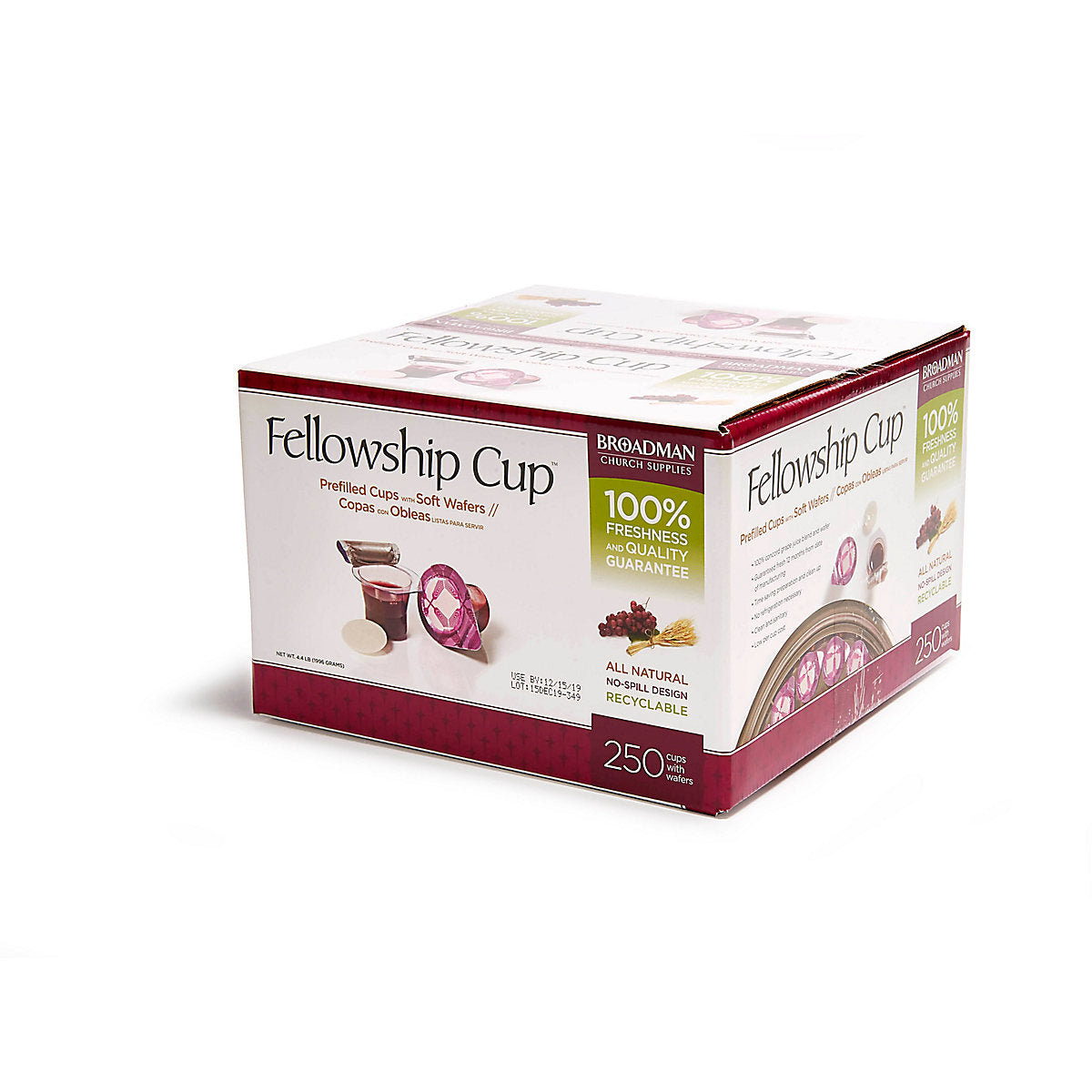 Fellowship Cup Prefilled Communion Cups with Juice and Soft Wafer (250 Count Box)