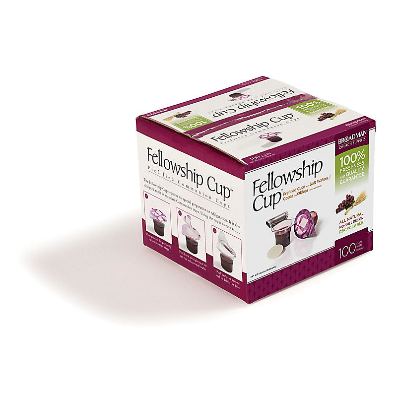 Fellowship Cup Prefilled Communion Cups with Juice and Soft Wafer (100 Count Box)