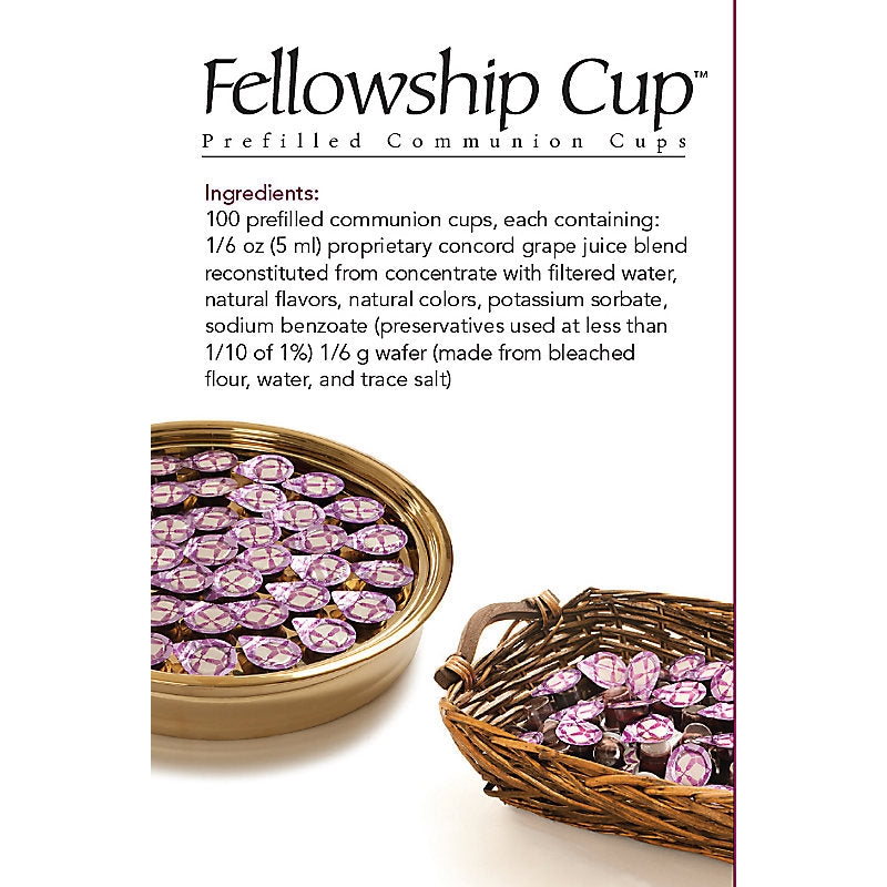 Fellowship Cup Prefilled Communion Cups with Juice and Soft Wafer (100 Count Box)