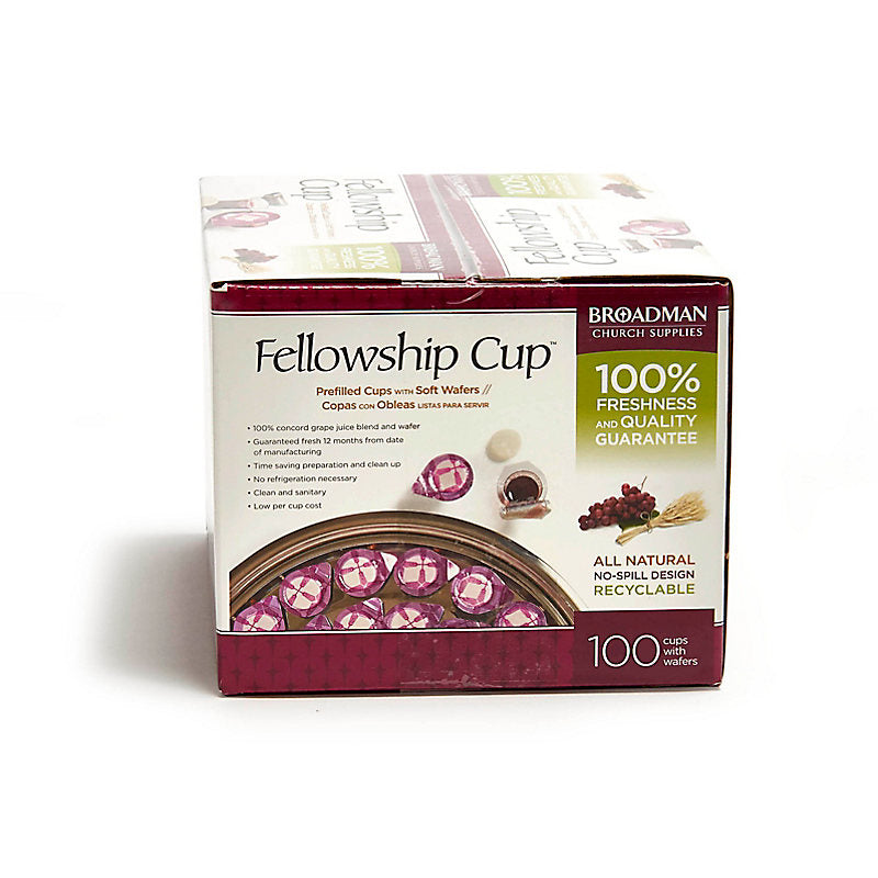 Fellowship Cup Prefilled Communion Cups with Juice and Soft Wafer (100 Count Box)