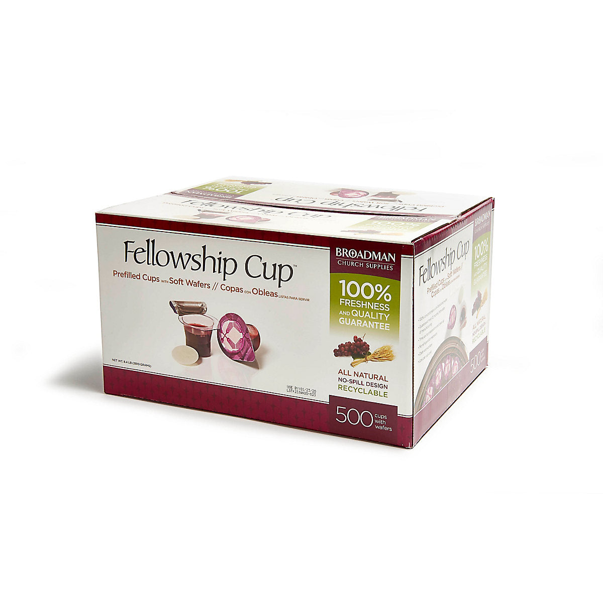 Fellowship Cup Prefilled Communion Cups with Juice and Soft Wafer (500 Count Box)