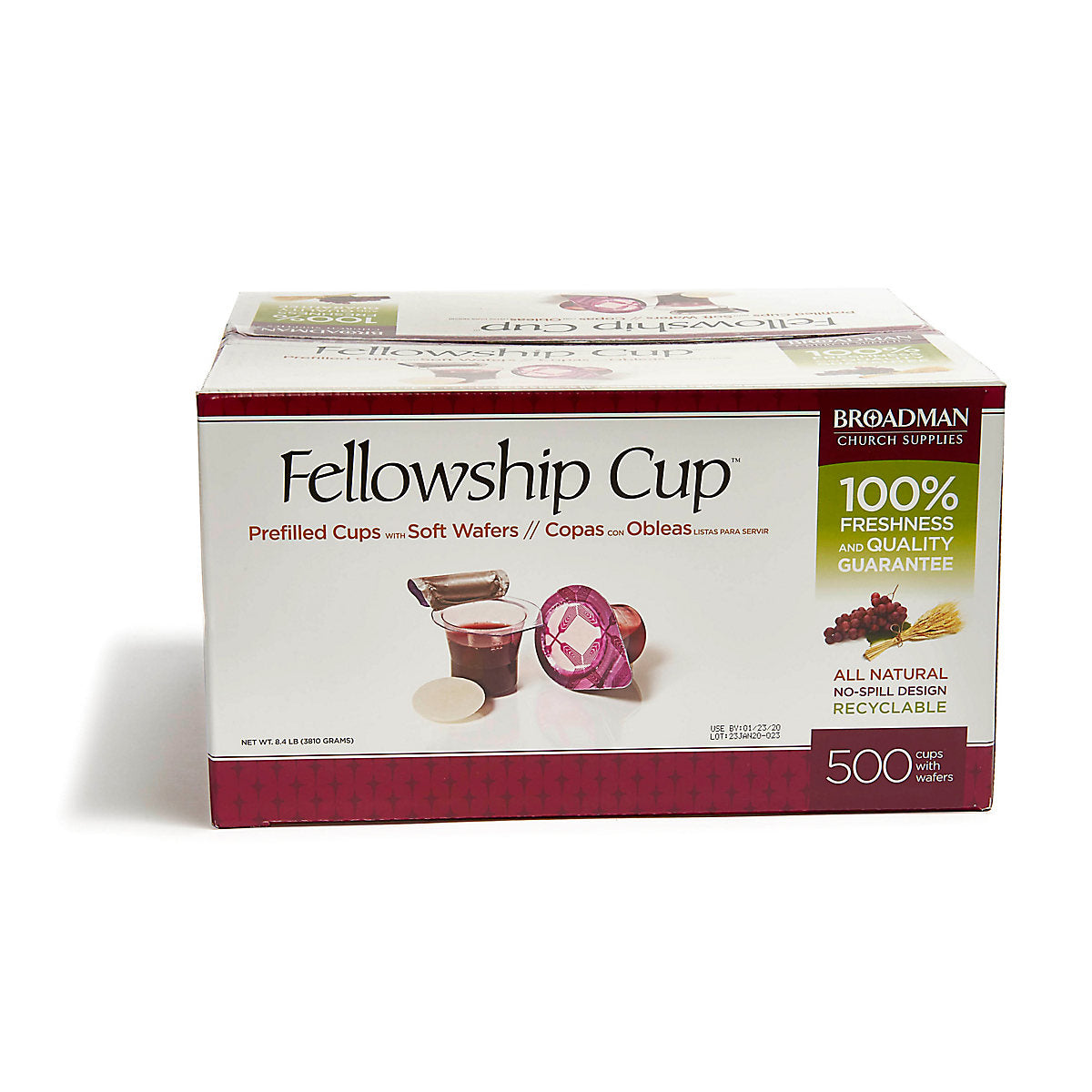 Fellowship Cup Prefilled Communion Cups with Juice and Soft Wafer (500 Count Box)