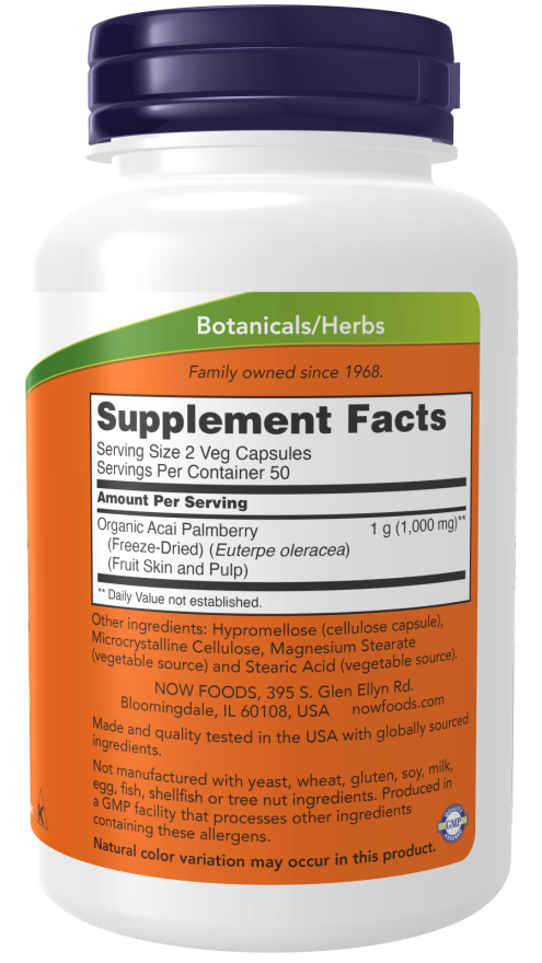 Acai 500 mg Veg Capsules - Free Radical Scavenger*