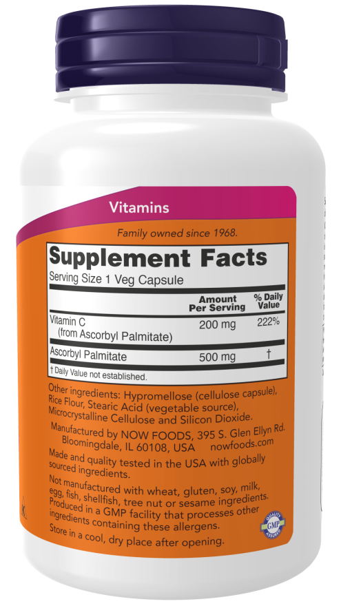 Ascorbyl Palmitate 500 mg Veg Capsules