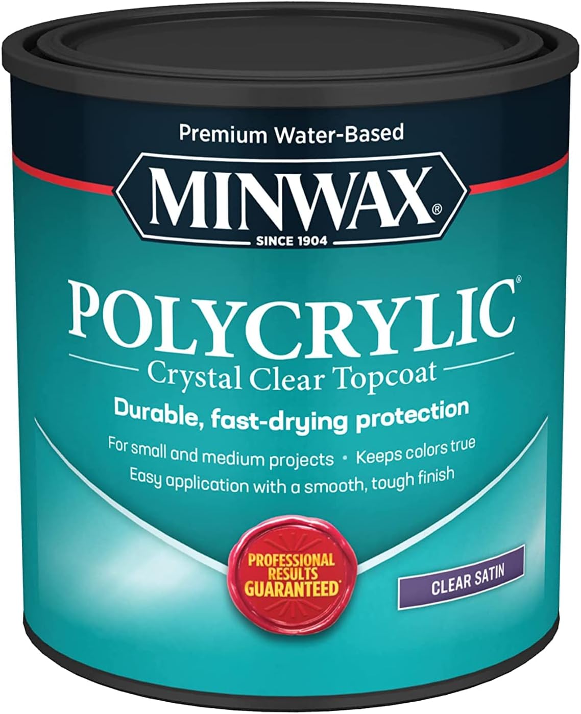 Minwax Polycrylic Satin Crystal Clear Water-Based Polyurethane 1 qt