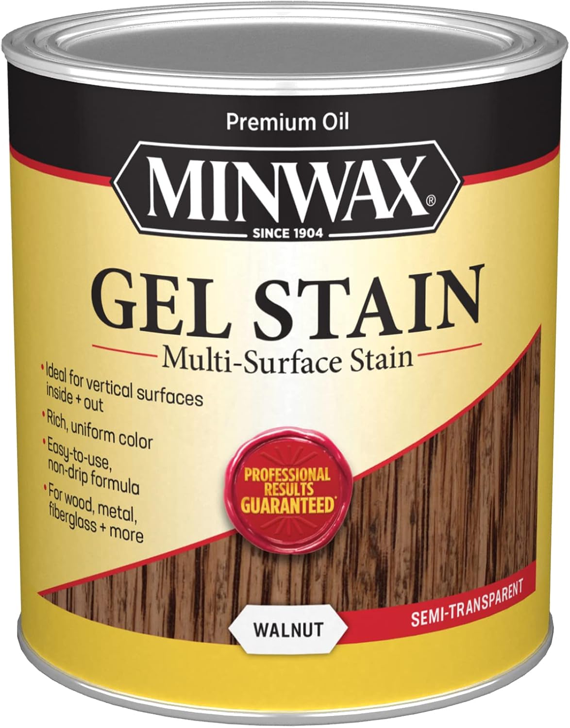 Minwax Semi-Transparent Walnut Oil-Based Gel Stain 1 qt