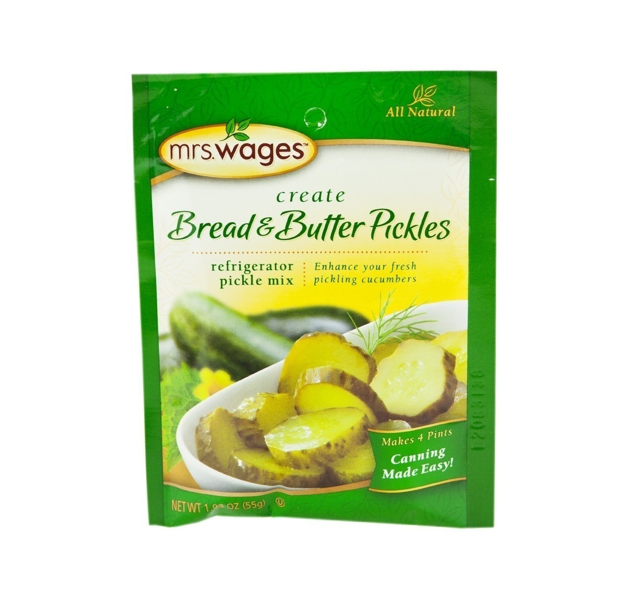 Mrs. Wages Refrigerator Bread & Butter Pickle Seasoning Mix - 1.94 Oz Pouch (Pack of 4)