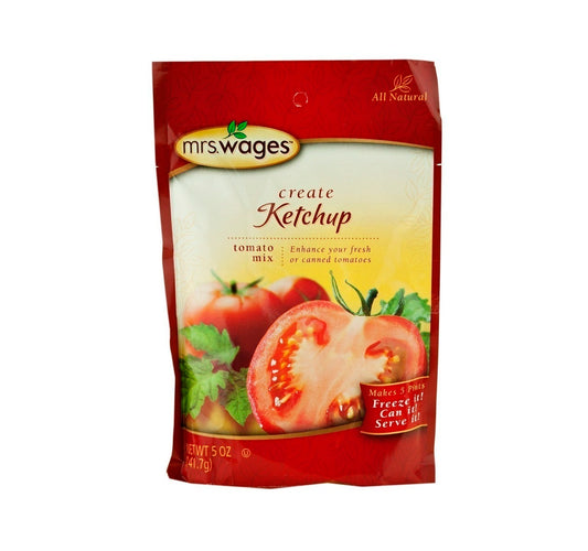 Mrs.Wages Ketchup Tomato Seasoning Mix - 5 Oz Pouch (Pack of 4)