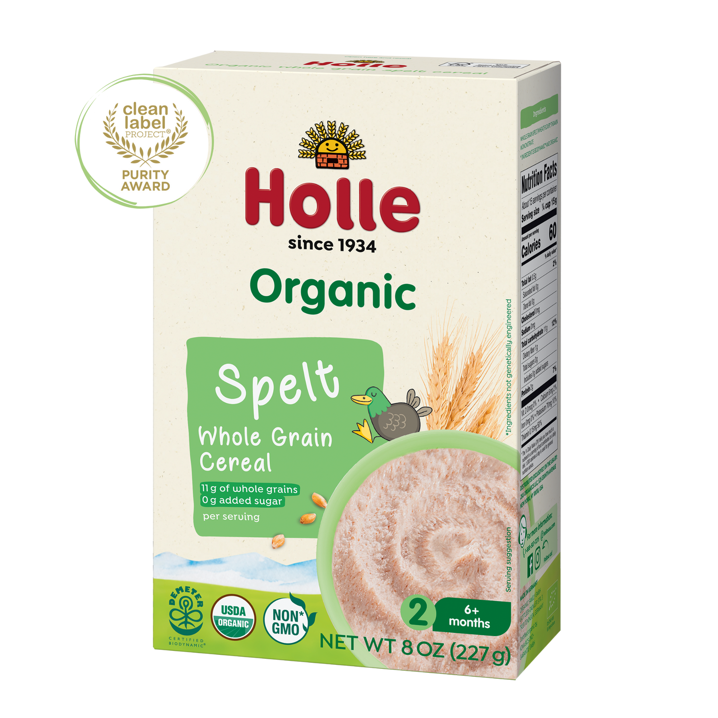 Organic Wholegrain Spelt Cereal - Case of 2 Boxes