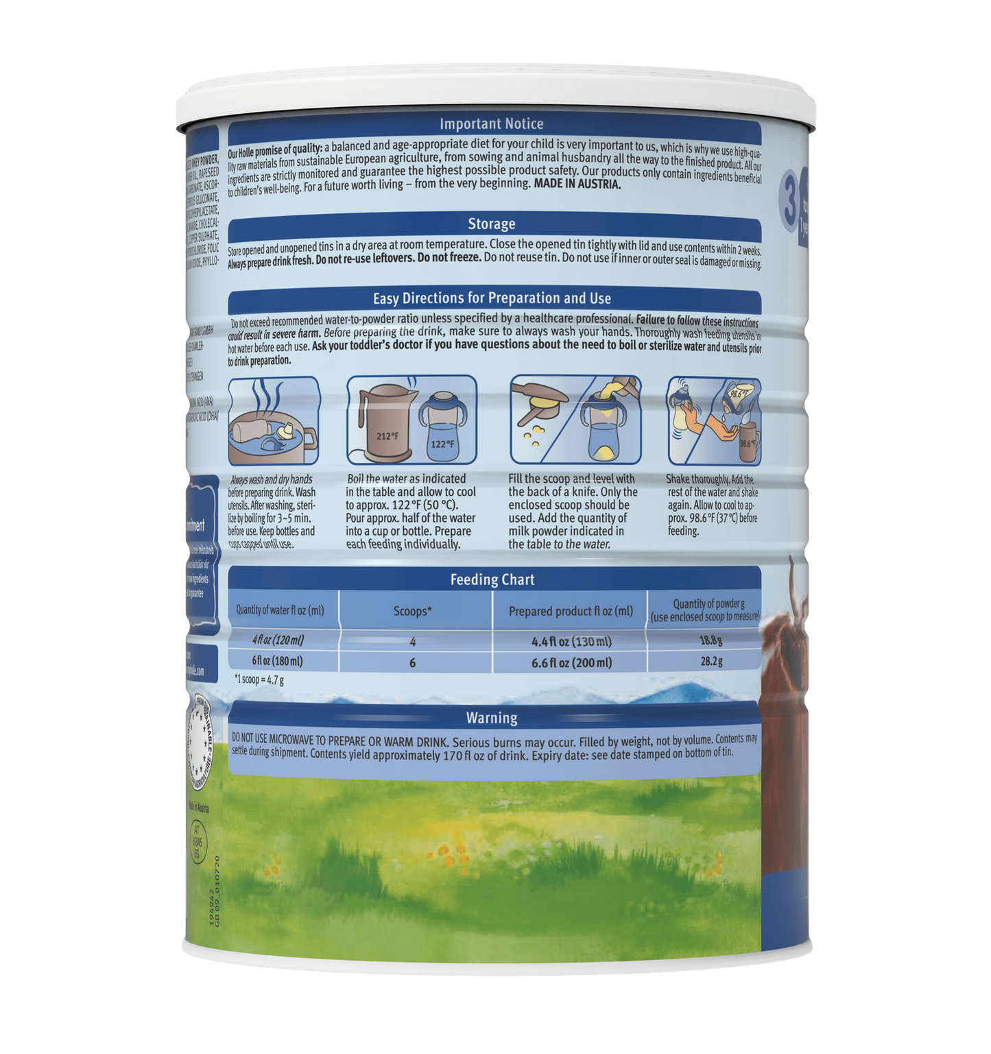 Holle - Cow Milk Toddler Drink Non GMO - 1 Year & up