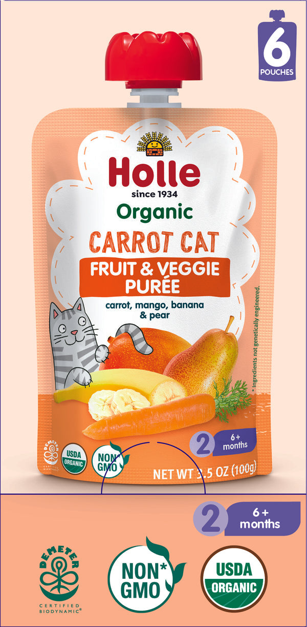 Carrot Cat - Fruit & Veggie Puree carrot, mango, banana & pear
