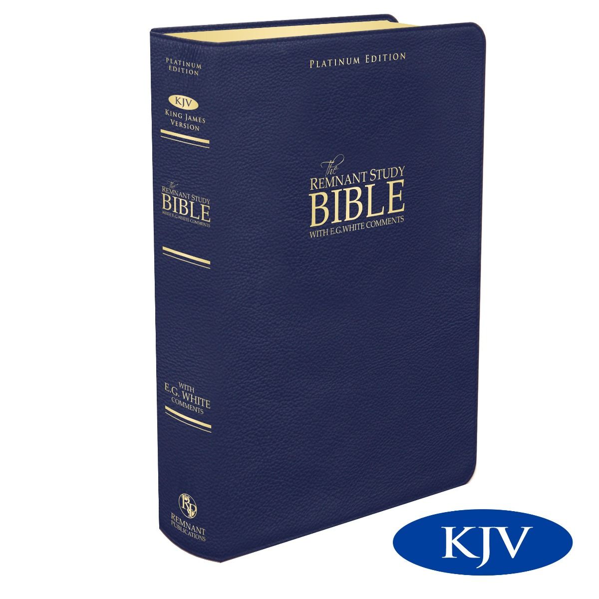 Platinum Remnant Study Bible KJV - LARGE Print (Genuine Top-grain Leather Blue)