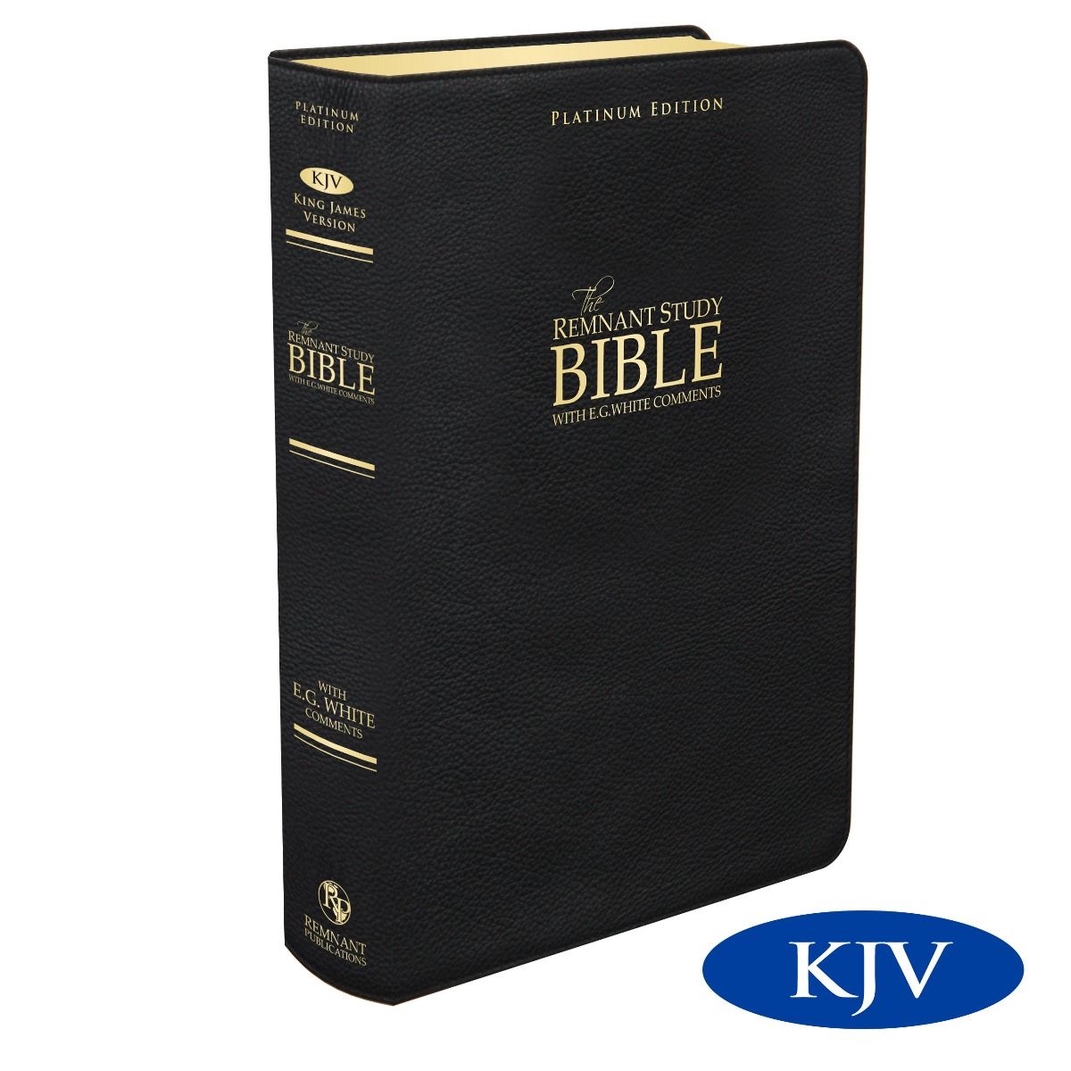 Platinum Remnant Study Bible KJV - LARGE Print (Genuine Top-grain Leather Black)