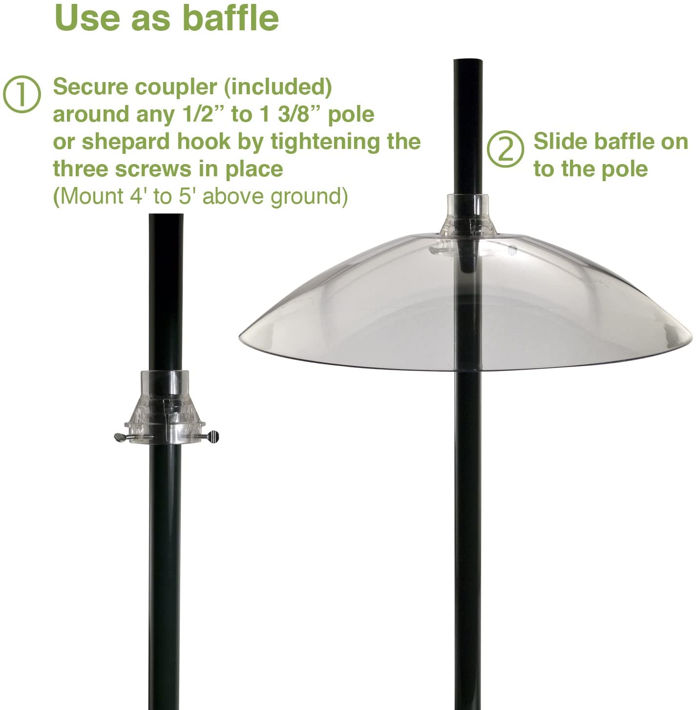 Woodlink 16 Clear Plastic Baffle Hang or Pole Mount Model WLCLBAF16