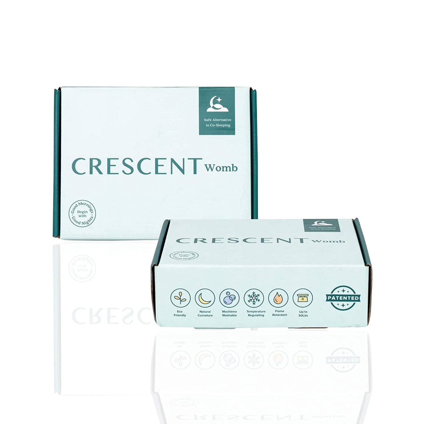 Crescent Womb | Infant Safety Bed | Pebble Grey | Portable and Safe Bassinet Attachment | Breathable and Strong Mesh Material | Baby Crib Alternative