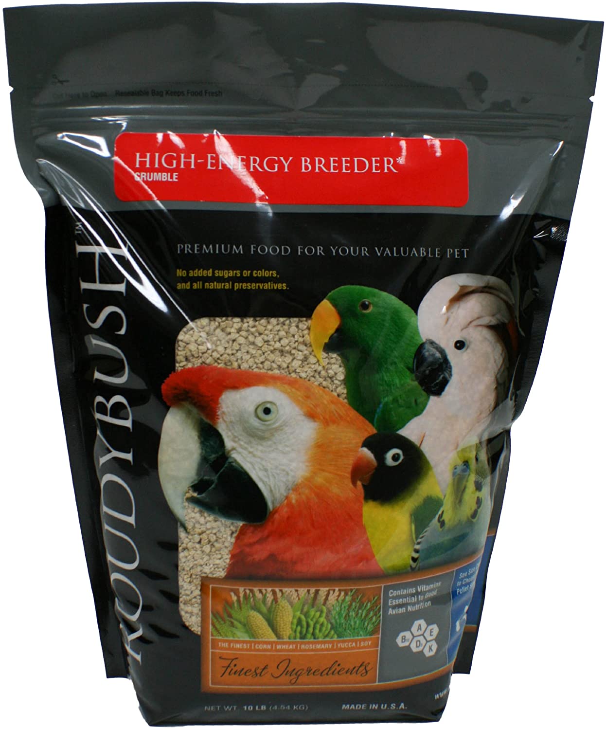 Roudybush Crumble High Energy Bird Food, 10-Pound