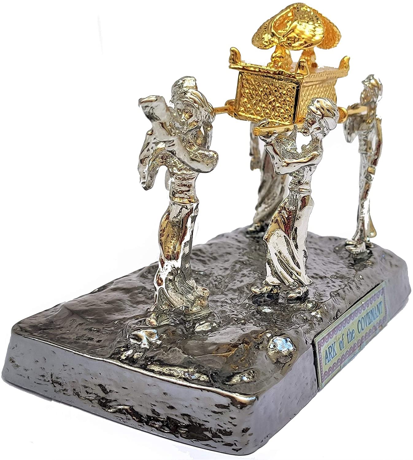 Holy Land Gifts Statue-Ark Of The Covenant w/Priests-Gold/Silv-SML