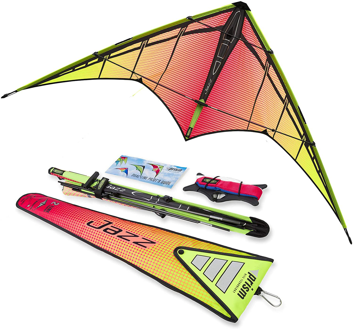 Prism Kite Technology Jazz 2.0 Dual-line Sport Kite, Ready to Fly with Flying Lines, Wrist Straps, Winder, Instructions and Storage Bag