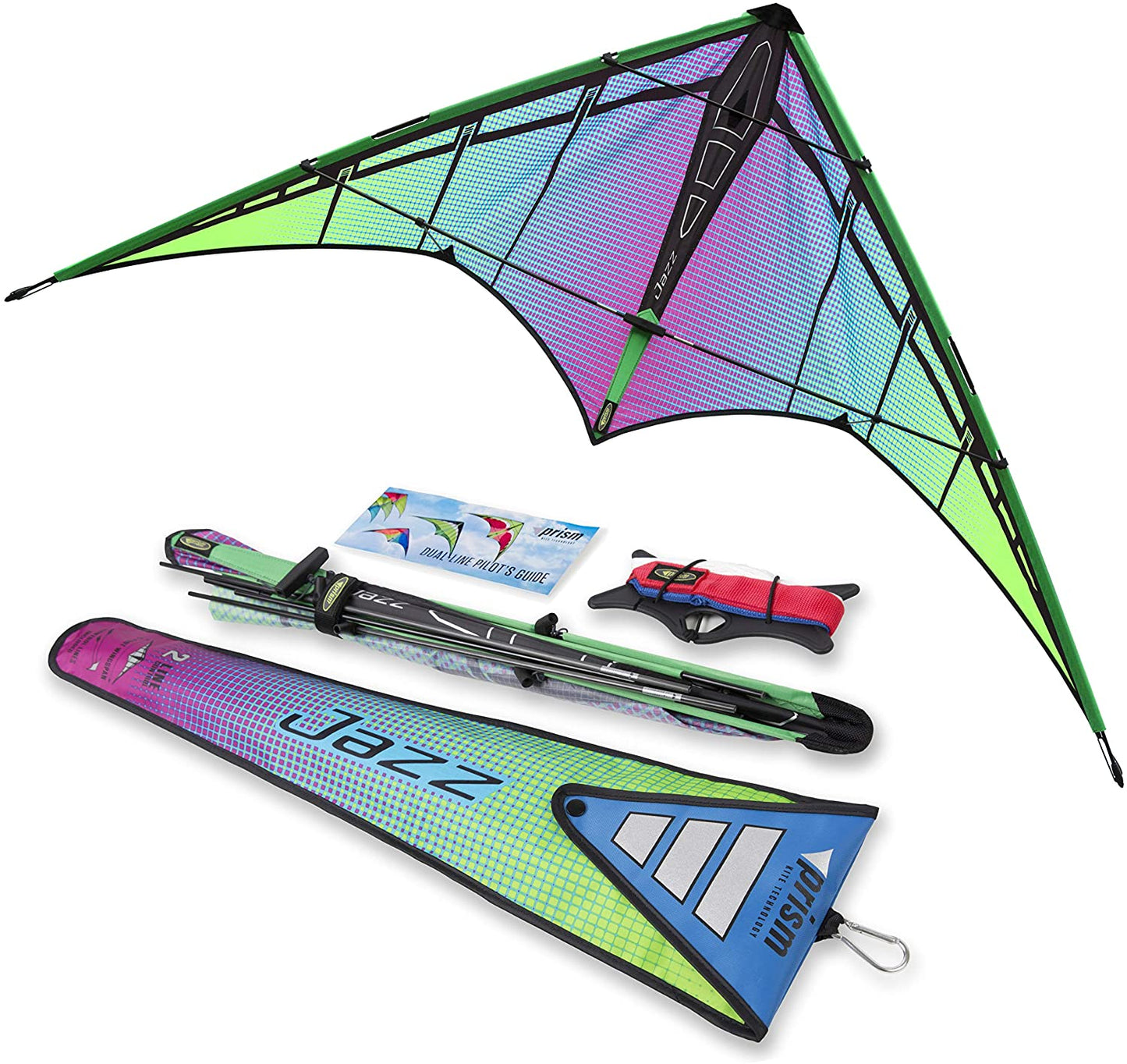 Prism Kite Technology Jazz 2.0 Dual-line Sport Kite, Ready to Fly with Flying Lines, Wrist Straps, Winder, Instructions and Storage Bag