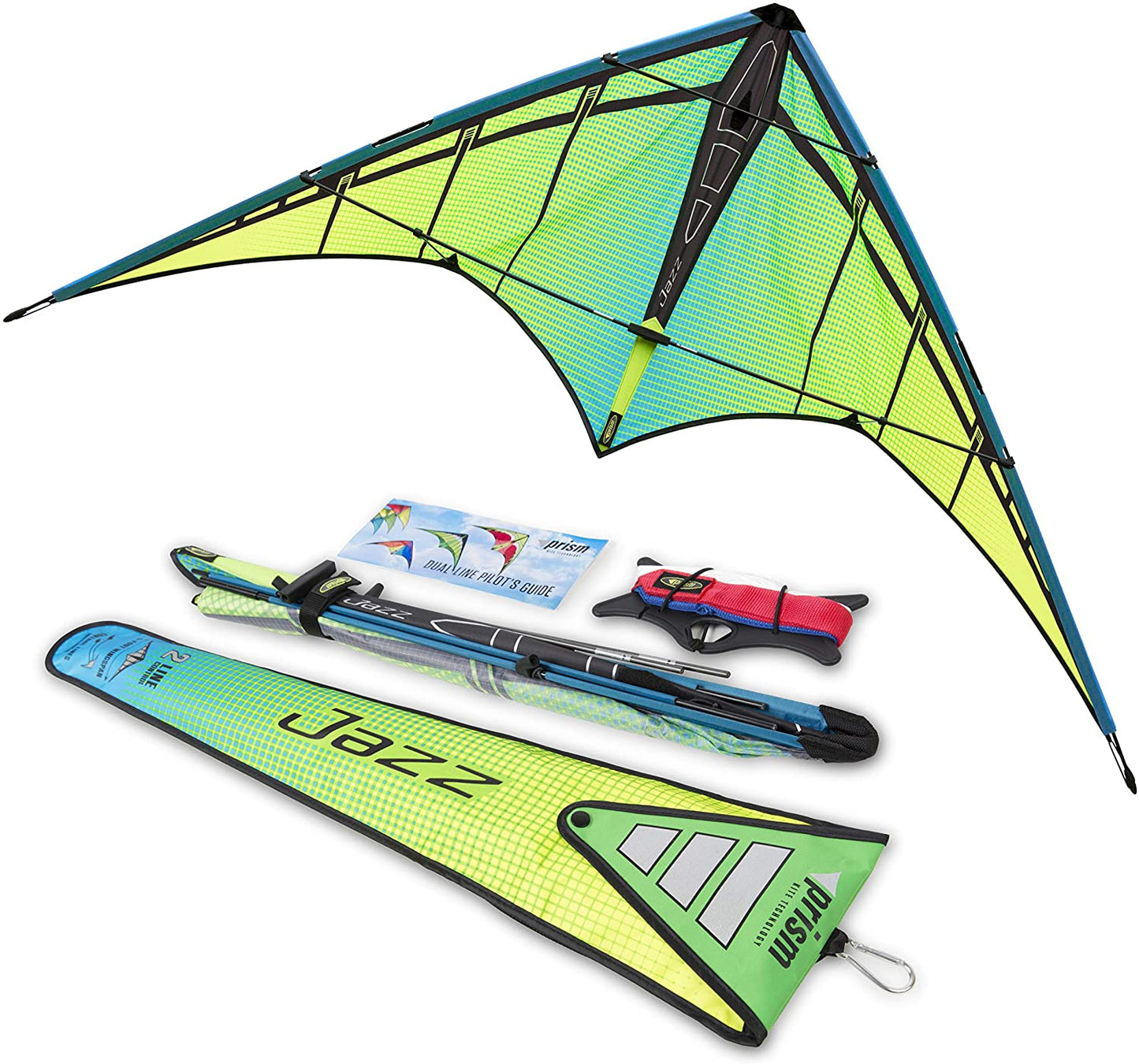 Prism Kite Technology Jazz 2.0 Dual-line Sport Kite, Ready to Fly with Flying Lines, Wrist Straps, Winder, Instructions and Storage Bag
