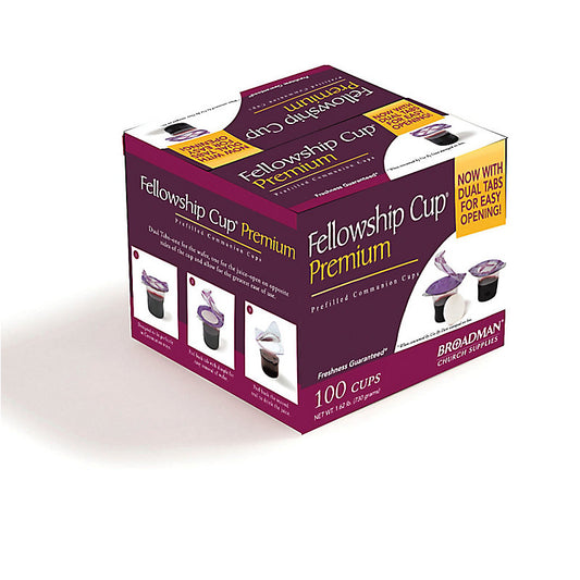 Fellowship Cup Premium-Prefilled Communion Cups with Juice and Wafer (100 Count Box)