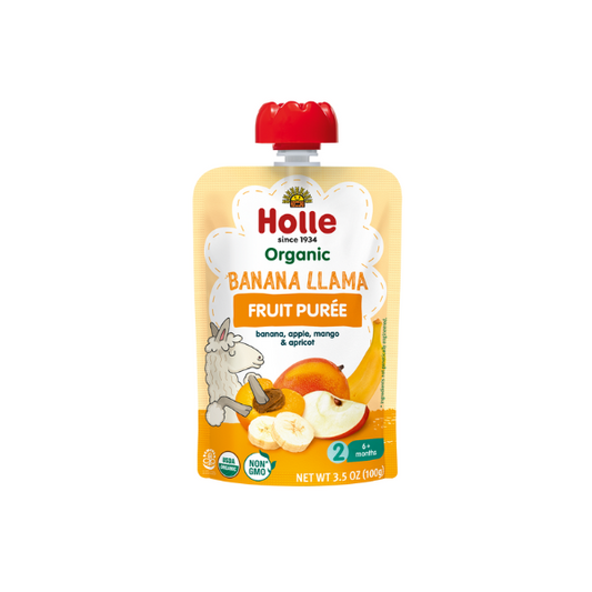 Banana Lama - Fruit Puree- 6 pouches -banana, apple, mango & apricot