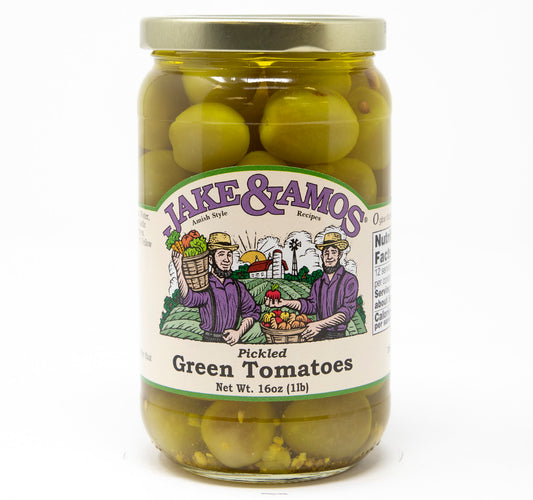 Jake & Amos Pickled Green Tomatoes - 16 Oz Jar