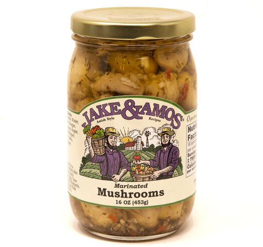 Jake & Amos Marinated Mushrooms - 16 Oz Jar