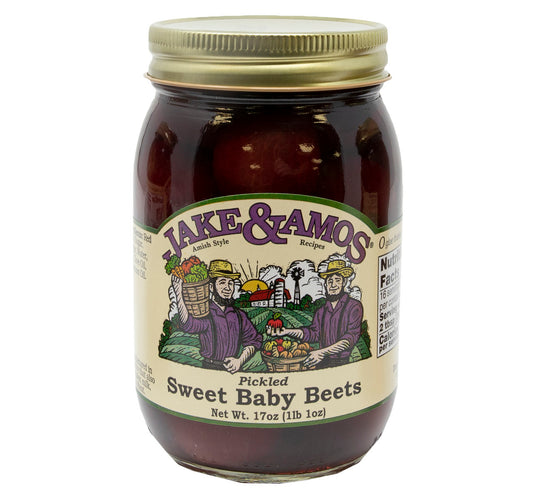 Jake & Amos Pickled Sweet Tiny Baby Beets - 16 Oz Jar