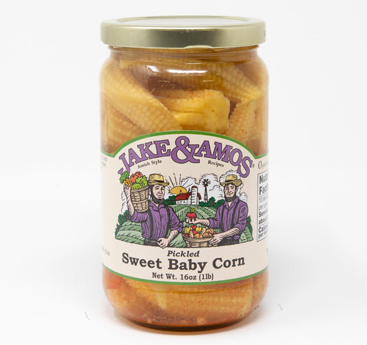 Jake & Amos Pickled Sweet Baby Corn - 16 Oz Jar