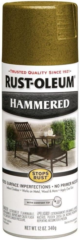 Rust-Oleum Stops Rust Hammered Gold Spray Paint 12 oz