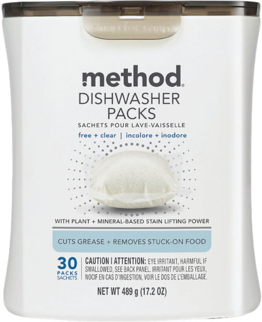 Method Free & Clear Scent Pods Dishwasher Detergent 17.2 oz 30 pk