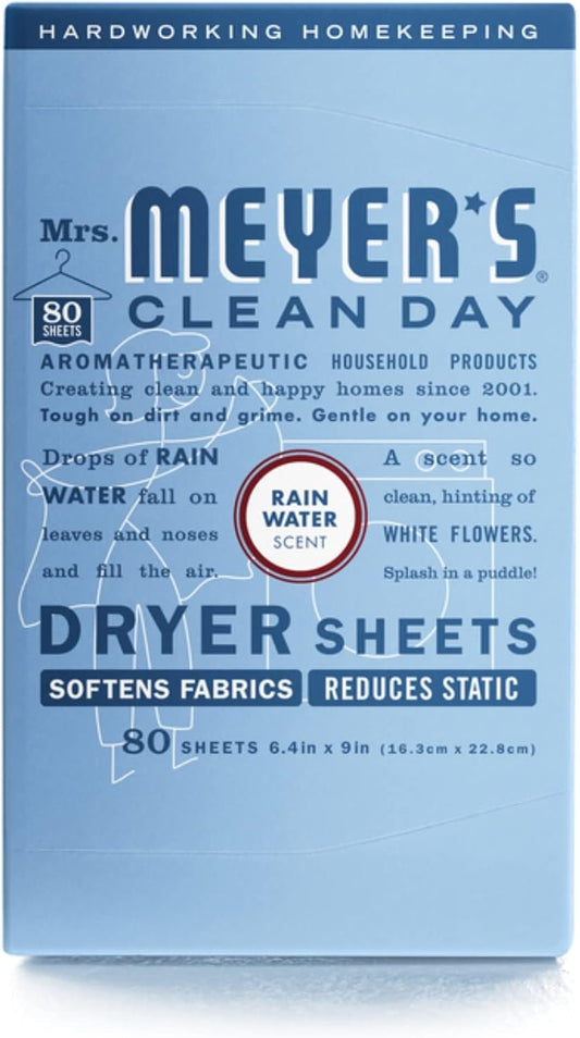 Mrs. Meyer's Clean Day Rain Water Scent Dryer Sheets Sheets 80 pk