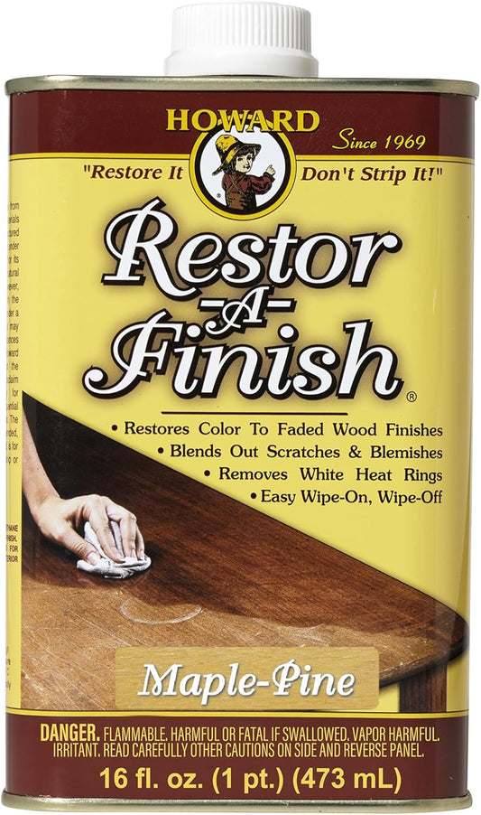 Howard Restor-A-Finish Semi-Transparent Maple Pine Oil-Based Wood Restorer 1 pt