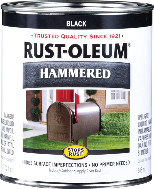 Rust-Oleum Stops Rust Indoor and Outdoor Hammered Black Oil-Based Protective Paint 1 qt