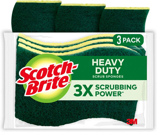 Scotch-Brite Heavy Duty Sponge For Pots and Pans 4.5 in. L 3 pk