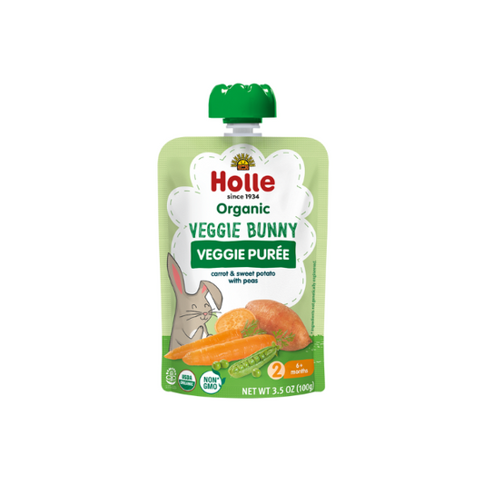 Holle Baby Food - 6 Pouches - Organic Veggie Puree - Veggie Bunny