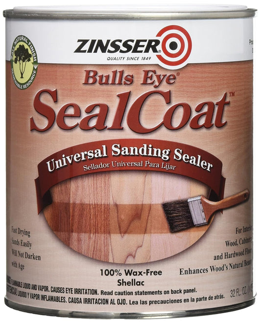 Zinsser Bulls Eye SealCoat Flat/Matte Clear Oil-Based Universal Sanding Sealer 1 qt