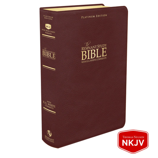 Platinum Remnant Study Bible NKJV (Genuine Top-grain Leather Maroon)