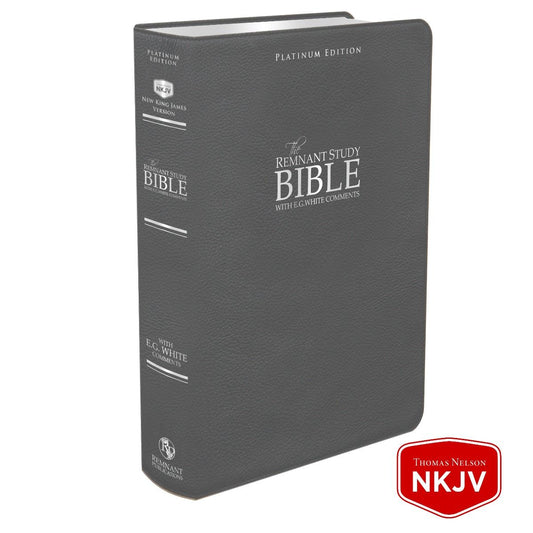 Platinum Remnant Study Bible NKJV (Genuine Top-grain Leather Gray)