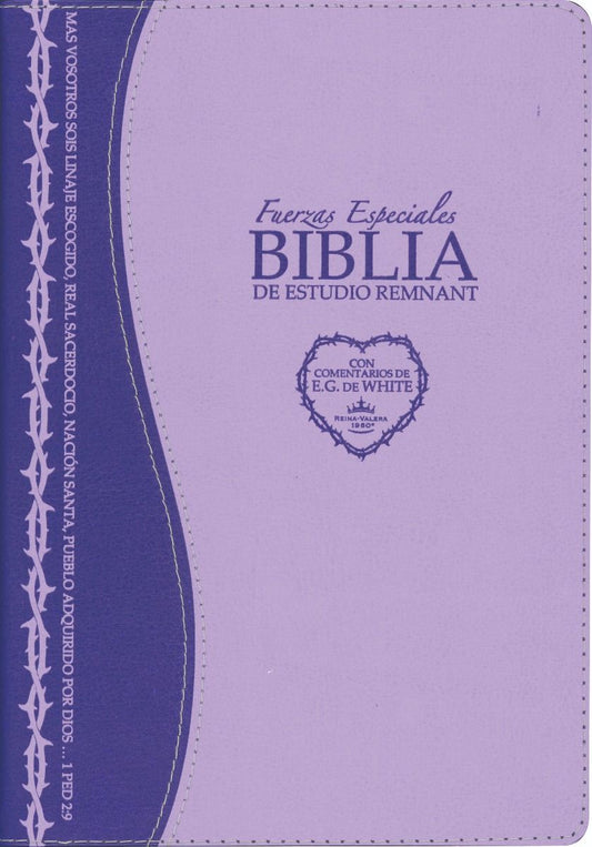 La Biblia De Estudio Remnant Piel Regenerada Fuerzas Especiales Lavanda- Spanish Remnant Study Bible Special Forces Lavender