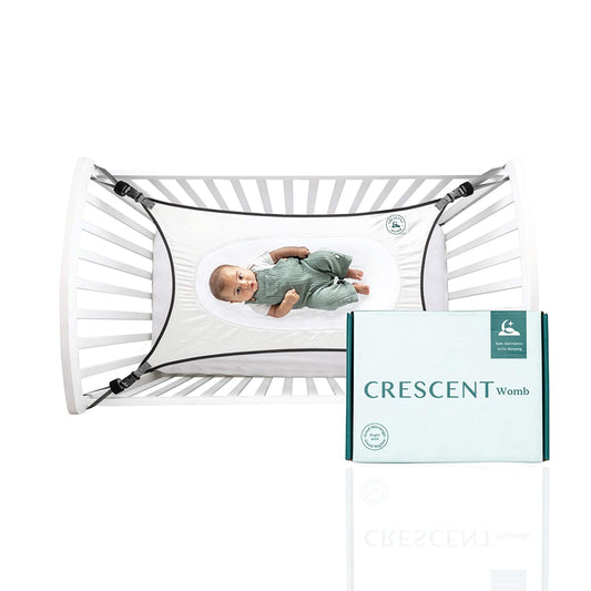 Crescent Womb | Infant Safety Bed | Pebble Grey | Portable and Safe Bassinet Attachment | Breathable and Strong Mesh Material | Baby Crib Alternative