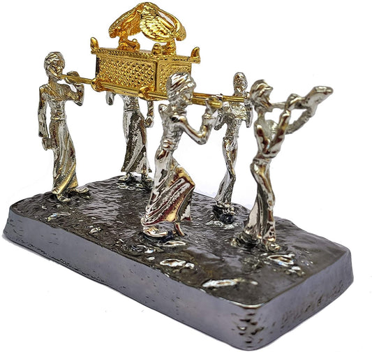 Holy Land Gifts Statue-Ark Of The Covenant w/Priests-Gold/Silv-SML